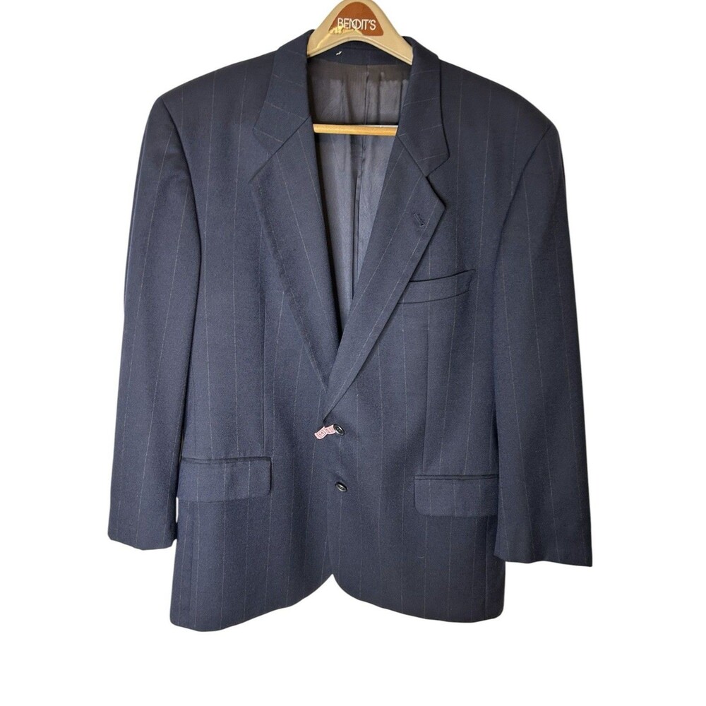 Hugo Boss Blazer Corleone Jacket Men’s 44R Wool Navy Pin Stripe Union Made USA